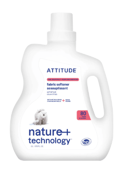 ATTITUDE unscented liquid fabric softener, plant-based, non-toxic, HE compatible