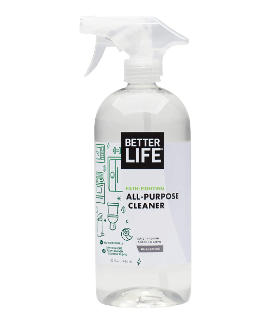 Better Life fragrance-free non toxic all-purpose cleaner, plant-powered