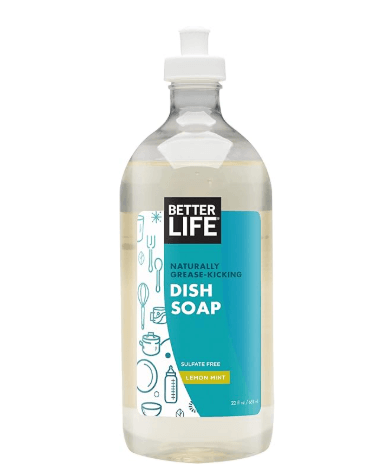 Better Life non toxic dish soap, fragrance-free, plant-powered