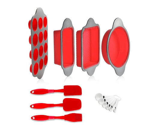Boxiki Kitchen food-grade silicone baking pans and utensils set, BPA-free