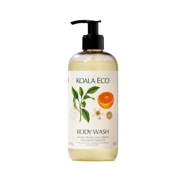 Koala Eco Body Wash Mandarin Lemon Myrtle Pink Grapefruit, essential oil, no synthetic fragrance