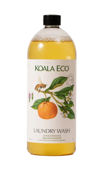 Koala Eco non-toxic laundry detergent with mandarin and peppermint essential oils