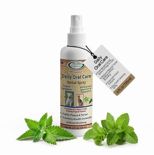 Mad About Organics organic oral care spray for dogs and cats, alcohol-free, no brushing required