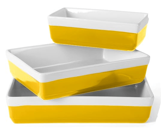 Martha Stewart 3-piece stoneware bakeware set, food-safe non-toxic glaze