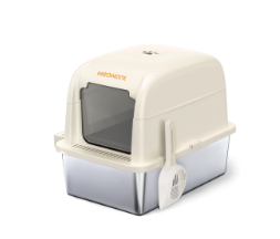 Meowant LB02 Stainless Steel Cat Litter Box, no plastic contact, smooth steel wipes clean, budget non toxic