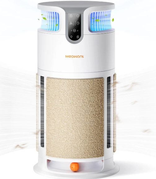 Meowant PA08 pet air purifier with built-in cat scratcher and H13 HEPA filter