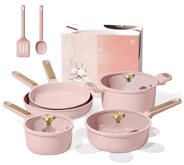 CAROTE 14-piece PFAS-free ceramic nonstick cookware set, SGS tested