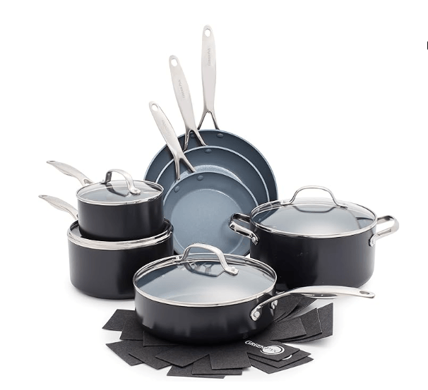 GreenPan Valencia Pro 11-piece PFAS-free ceramic nonstick cookware set, NSF certified