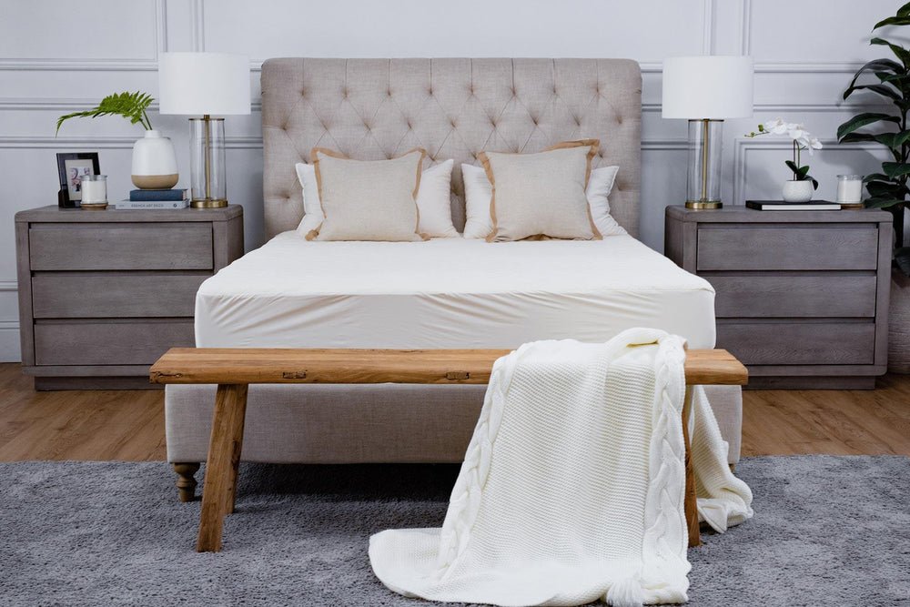 PlushBeds GOTS certified organic cotton mattress protector waterproof breathable noiseless chemical-free