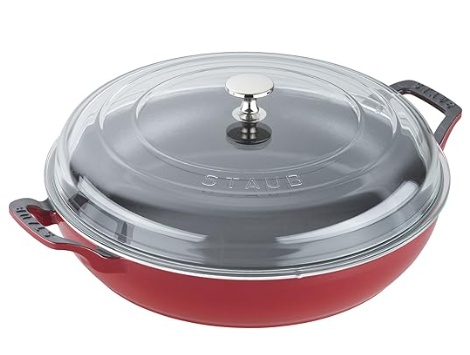 Staub 3.5-quart enameled cast iron braiser with self-basting lid