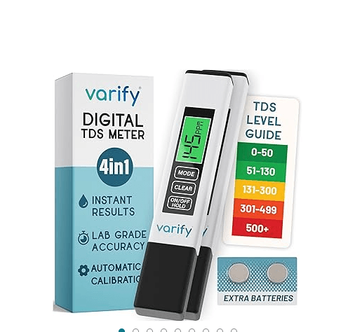 Varify digital TDS water tester 2-pack for monitoring filter performance