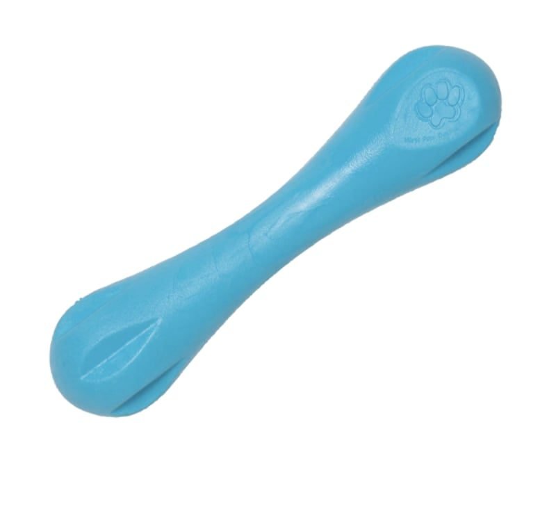 West Paw Hurley dog bone toy made from non-toxic recyclable Zogoflex