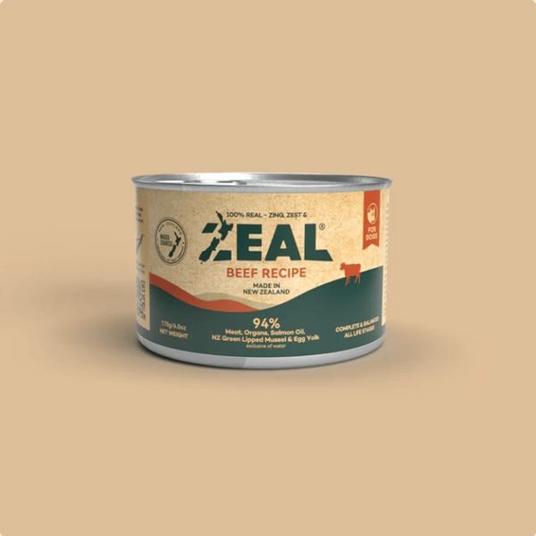 Zeal New Zealand Wet Food Beef Recipe for Dogs, hearty savory complete meal or topper