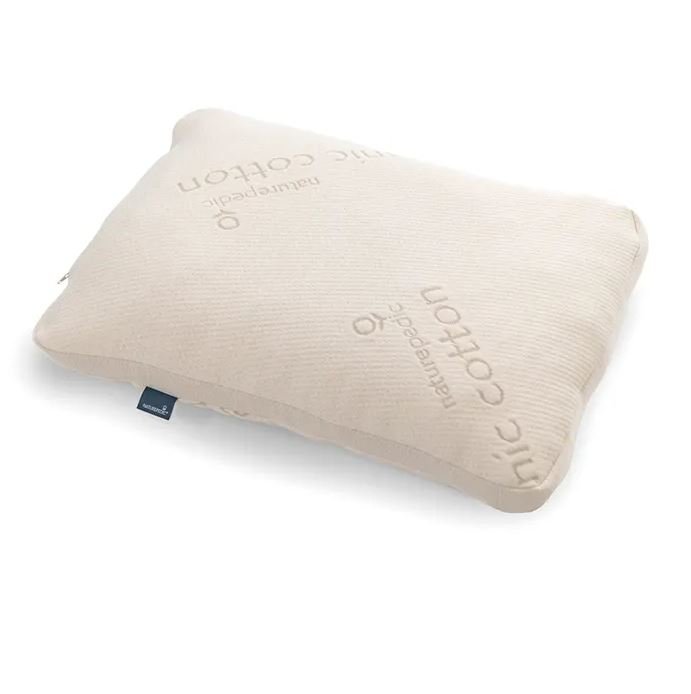 Naturepedic Adjustable Organic Latex Pillow, GOTS certified, shredded latex fill, washable cover