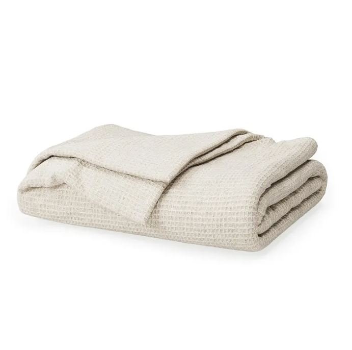 Naturepedic Organic Cotton Waffle Blanket, GOTS certified organic cotton, breathable waffle weave, no chemical treatments