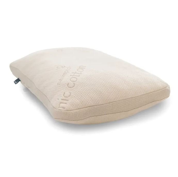 Naturepedic Organic Wool Pillow, GOTS certified organic cotton cover, woolen ball fill, medium-firm, temperature-regulating