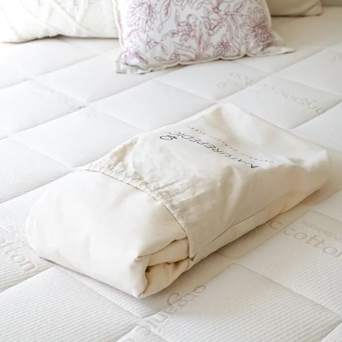 Naturepedic Waterproof Organic Mattress Protector Pad, GOTS certified organic cotton, no vinyl no PVC, DrySleep waterproof barrier