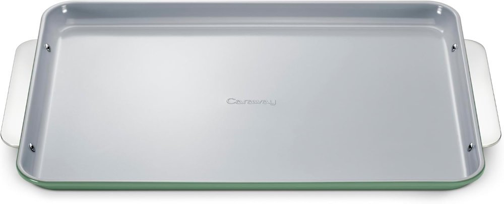 Caraway ceramic baking sheet large 18x13 sage, PFAS-free PTFE-free non-toxic coating