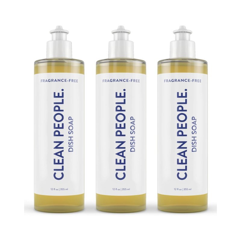 Clean People Liquid Dish Soap Fragrance Free, plant-based, no SLS, aloe vera