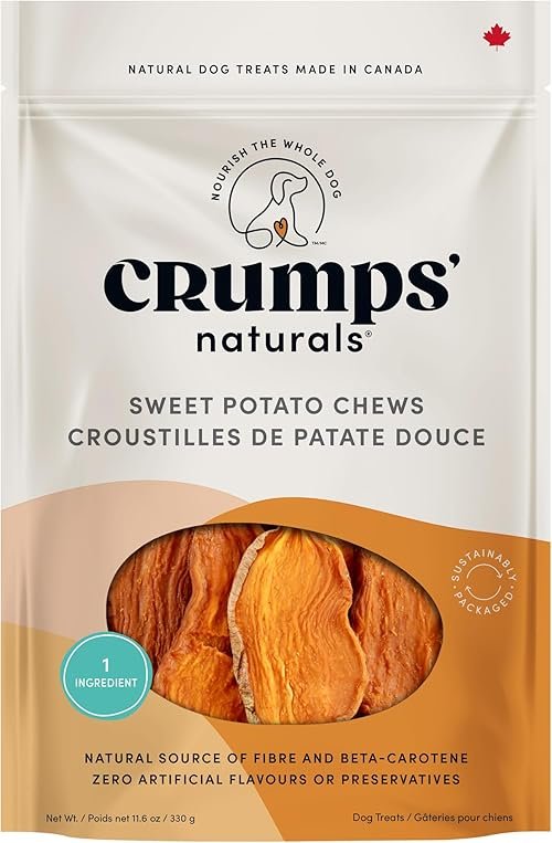 Crump's Naturals Sweet Potato Chews, single ingredient dog treat
