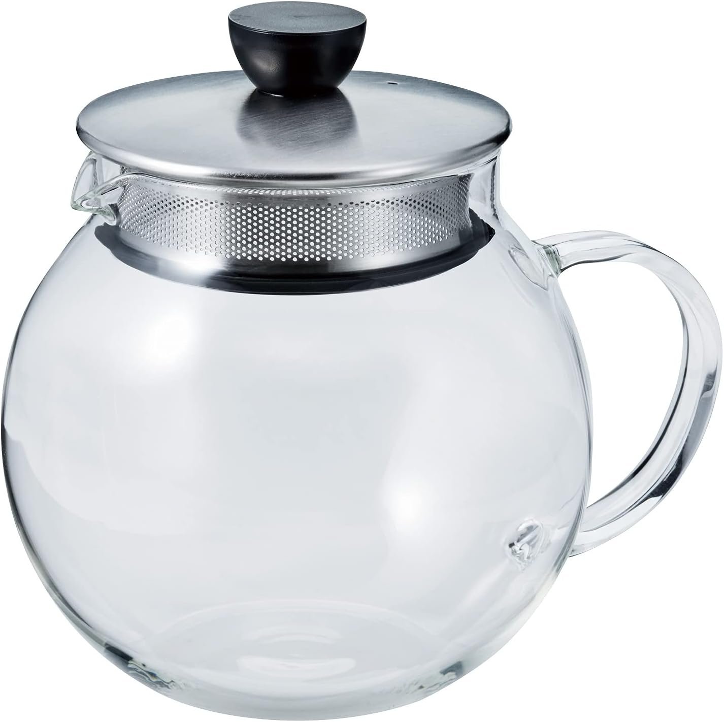 Hario Jumping Leaf glass teapot 600ml with stainless steel filter, borosilicate glass, made in Japan