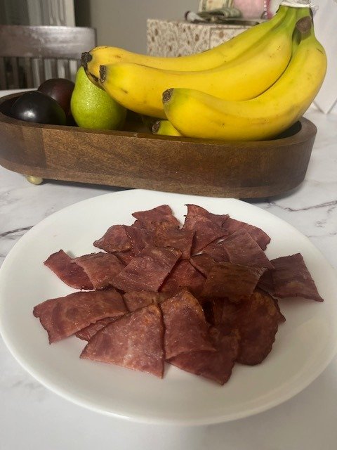 Homemade turkey bacon jerky treats for a clean dog diet