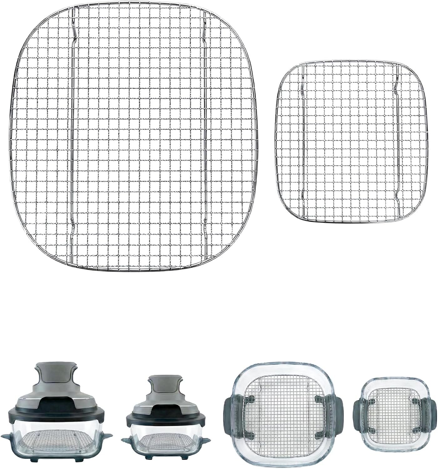 LANEJOY stainless steel crisper rack for Ninja Crispi FN101 304 food-grade mesh non-toxic replacement tray