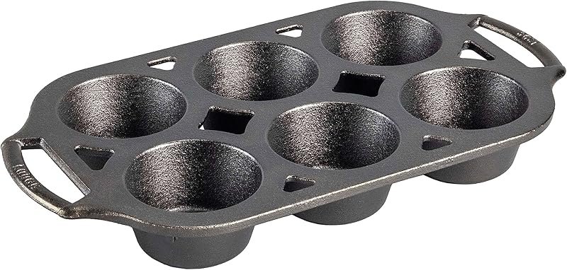 Lodge Seasoned Cast Iron Muffin Pan, pre-seasoned, no PFAS, made in USA
