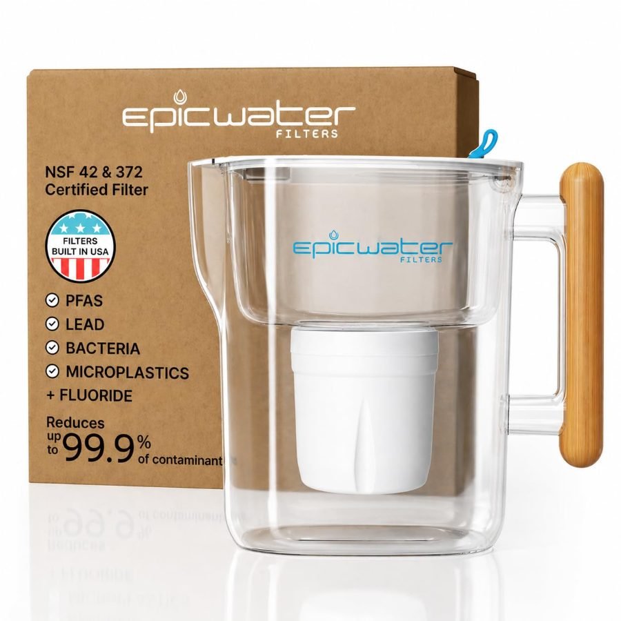 Epic Pure XP water filter pitcher that removes PFAS, lead and fluoride