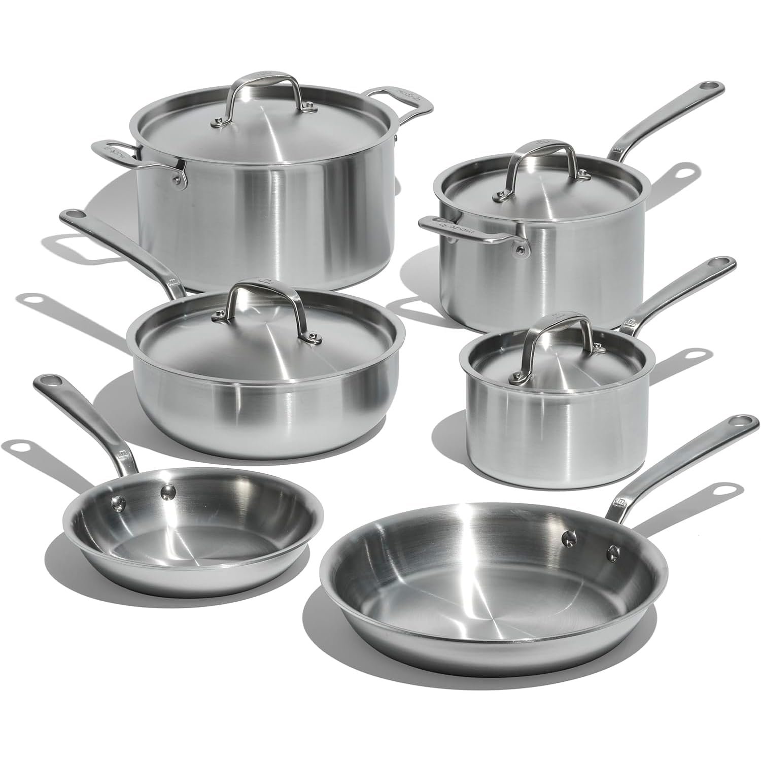 Made In 5-Ply Stainless Steel 10-Piece Cookware Set crafted in Italy non-toxic