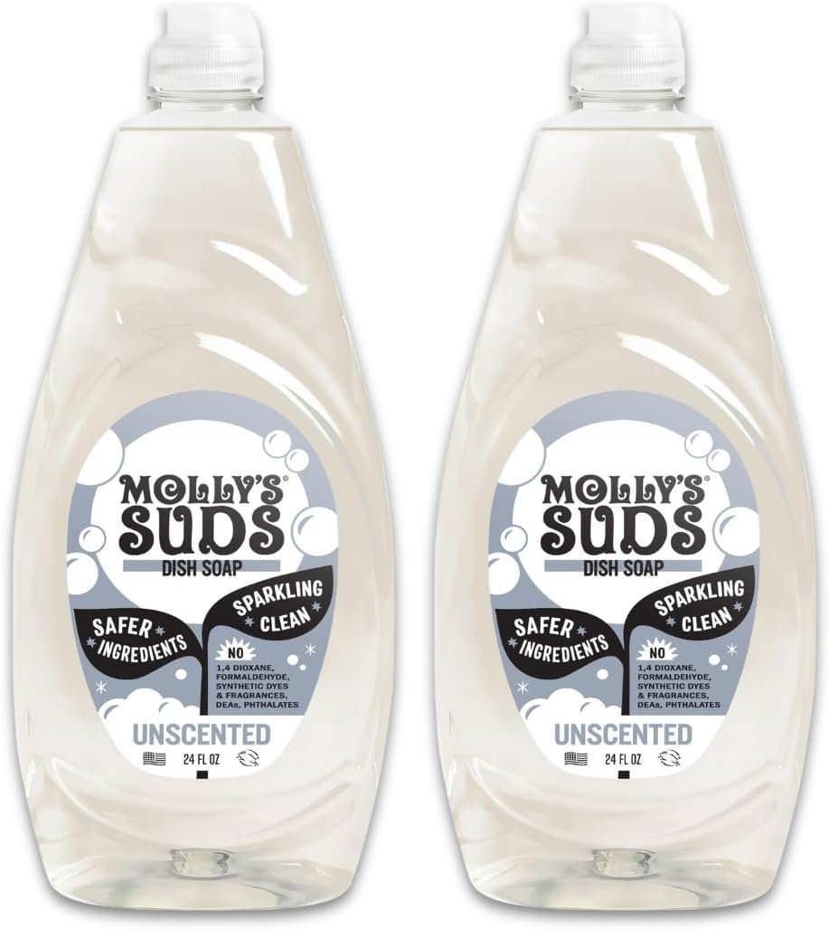 Molly's Suds unscented liquid dish soap bottle