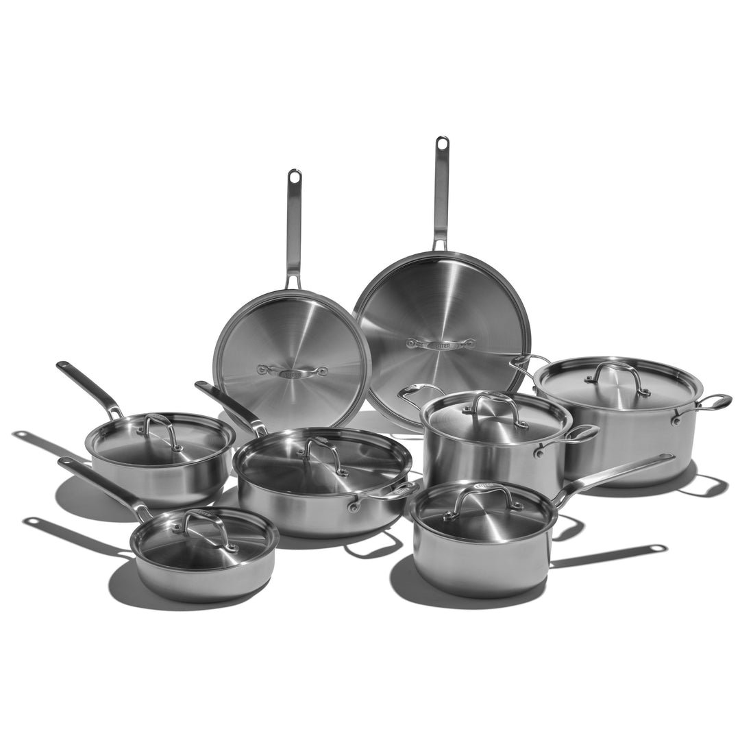 Heritage Steel Eater Series 16-piece non toxic stainless steel cookware set, made in USA