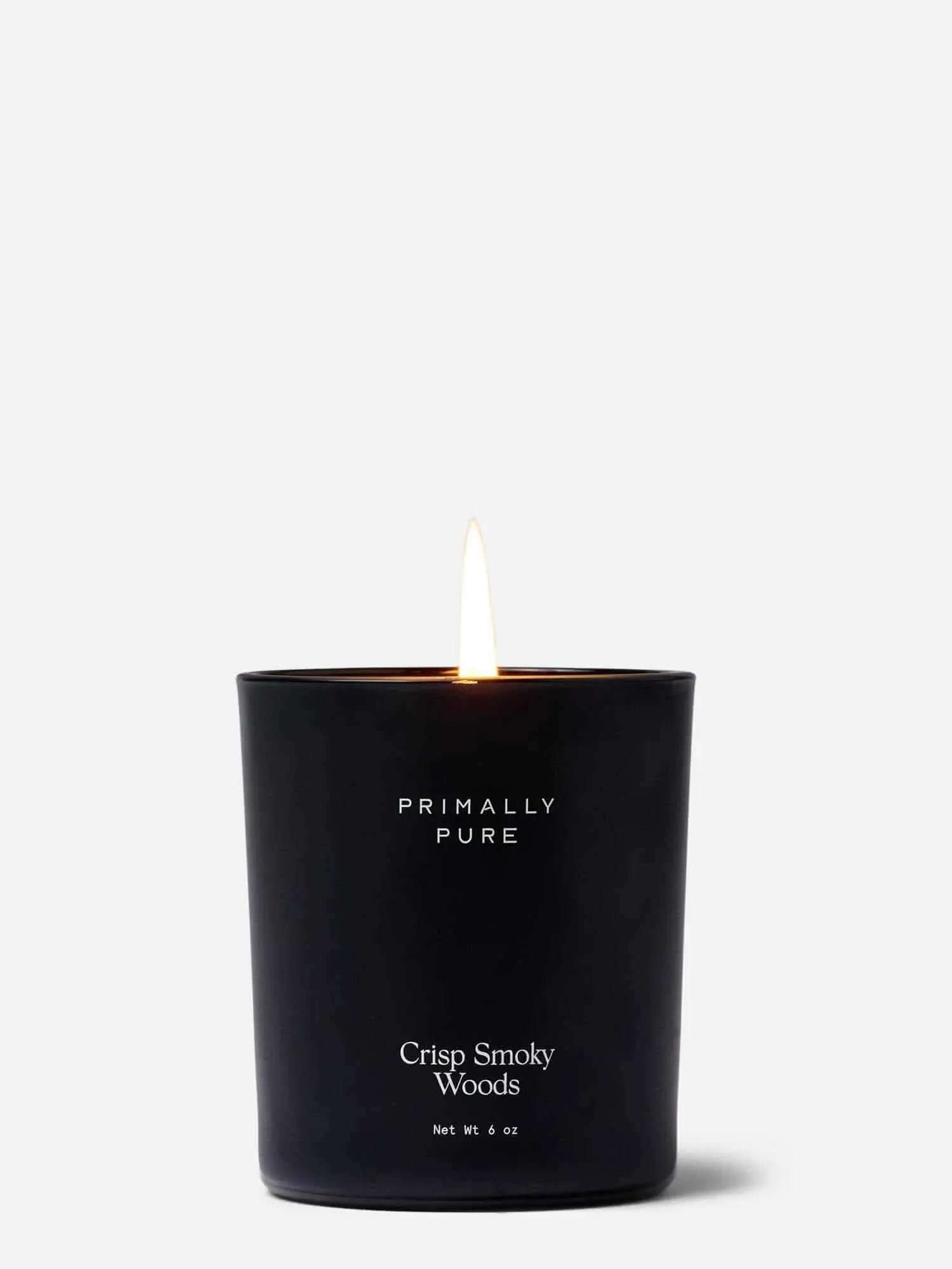 Primally Pure Crisp Smoky Woods Candle beeswax coconut oil black spruce cedarwood essential oil non toxic glass jar
