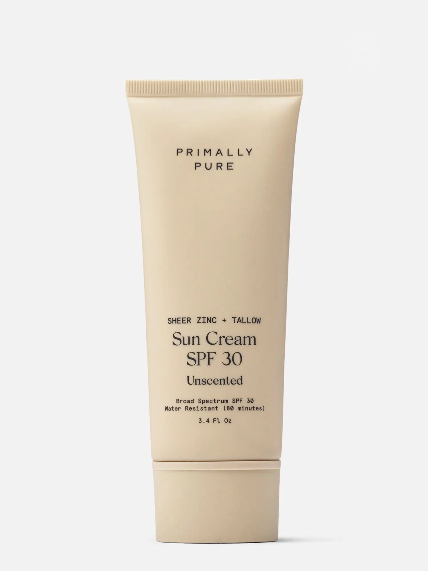 Primally Pure Sun Cream SPF 30 tallow-based non-nano zinc oxide reef-safe mineral sunscreen non toxic