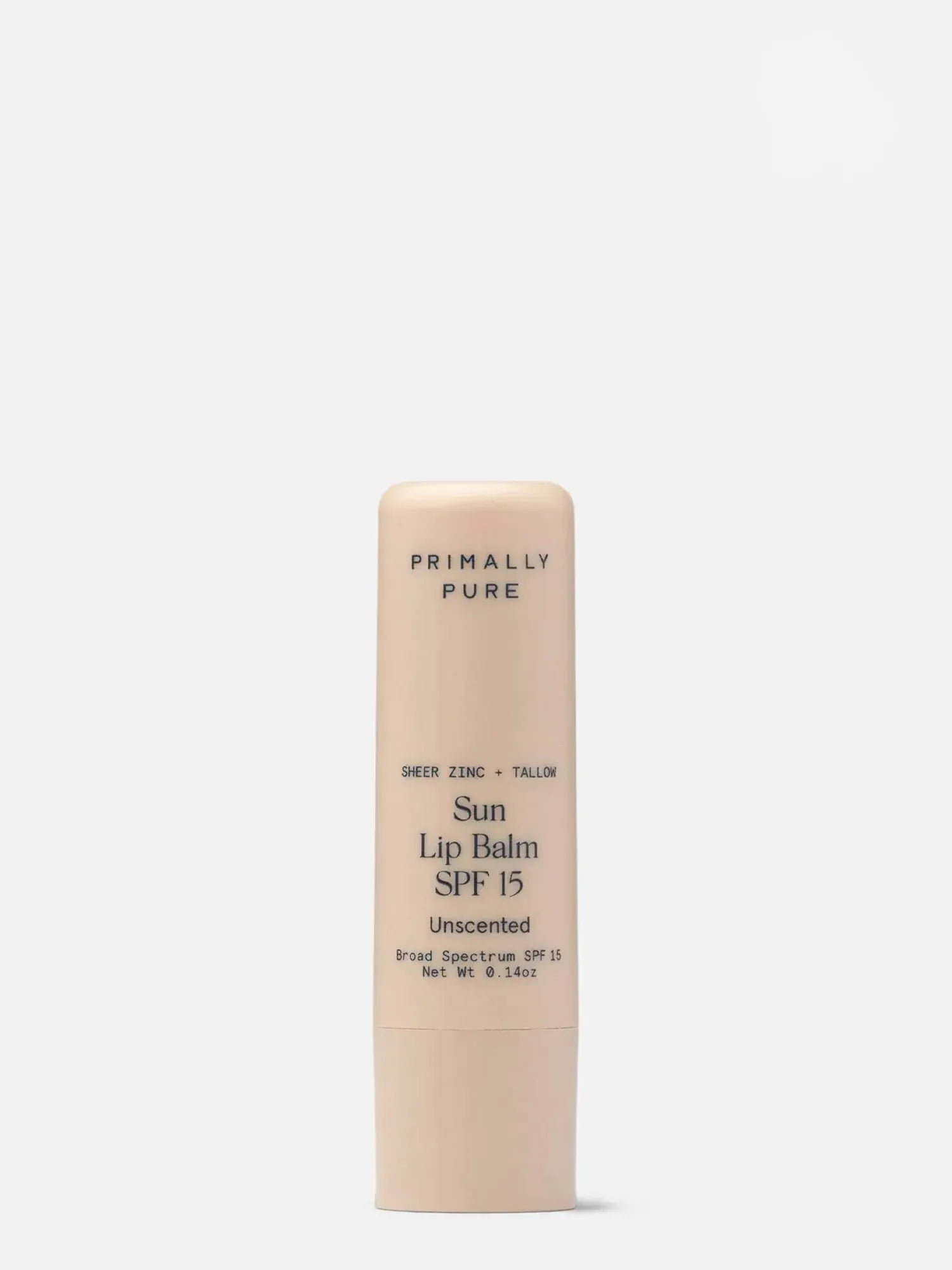 Primally Pure Sun Lip Balm SPF 15 tallow-based non-nano zinc oxide reef-safe mineral sunscreen non toxic lips