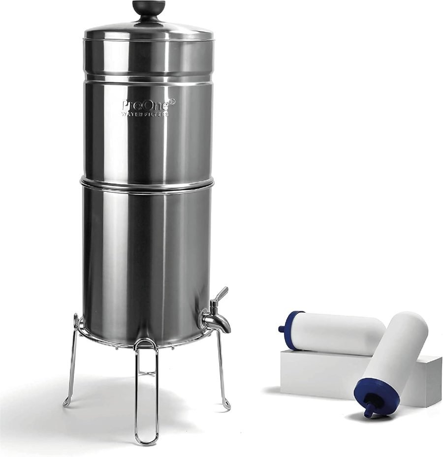 ProOne Big+ stainless steel gravity water filter system