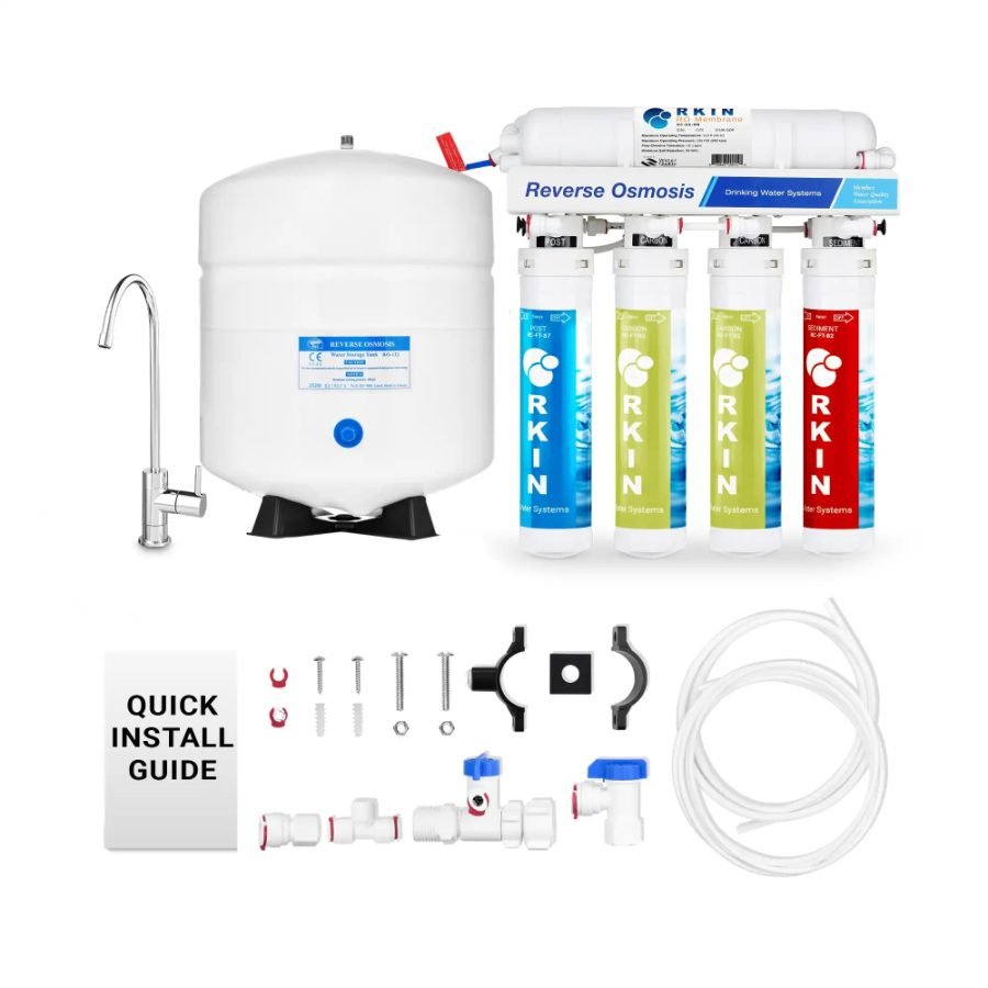 RKIN Flash under-sink reverse osmosis system with chrome lead-free faucet