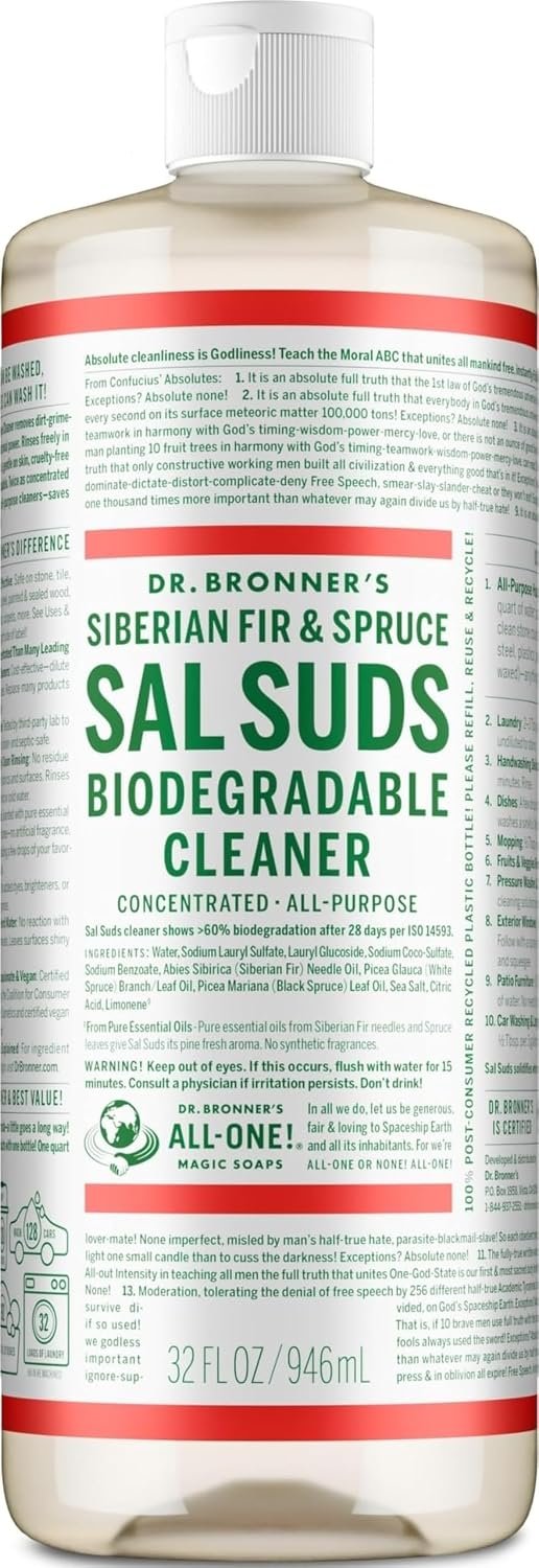 Dr. Bronner's Sal Suds biodegradable concentrated cleaner bottle