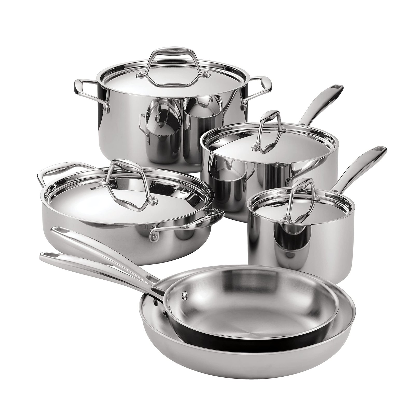 Tramontina Signature Tri-Ply Clad Stainless Steel 10-piece non-toxic cookware set NSF certified induction ready made in Brazil