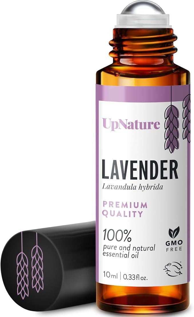 UpNature lavender essential oil roll-on pure MCT carrier pre-diluted glass roller non toxic