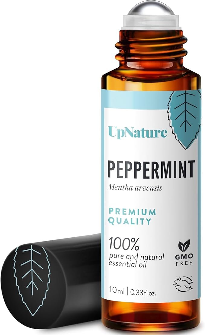 UpNature peppermint oil roll-on 100% pure pre-diluted glass roller non toxic