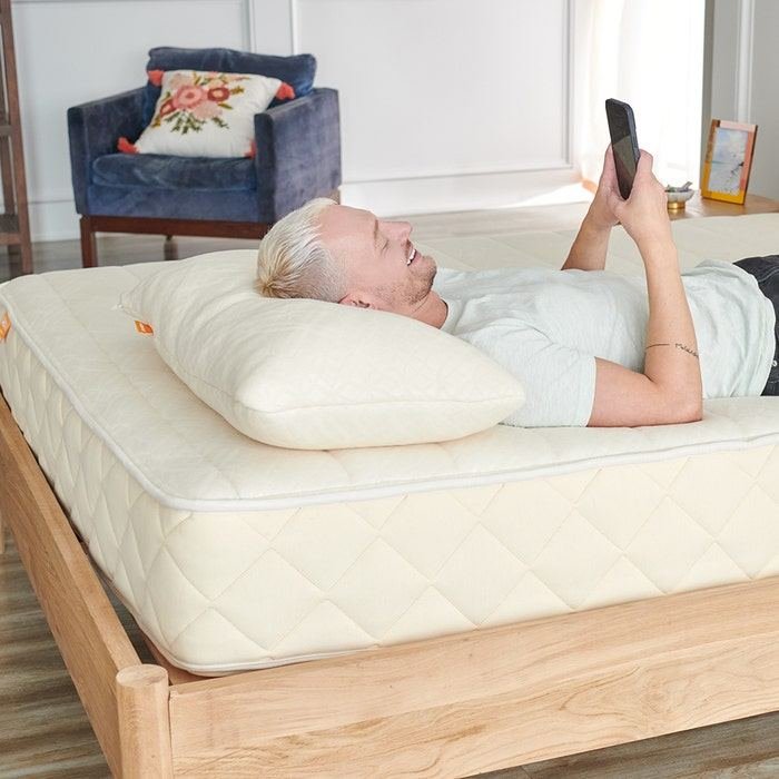Happsy Organic Latex Pillow, GOLS certified solid latex core, GOTS certified organic cotton cover, MADE SAFE and GREENGUARD Gold certified