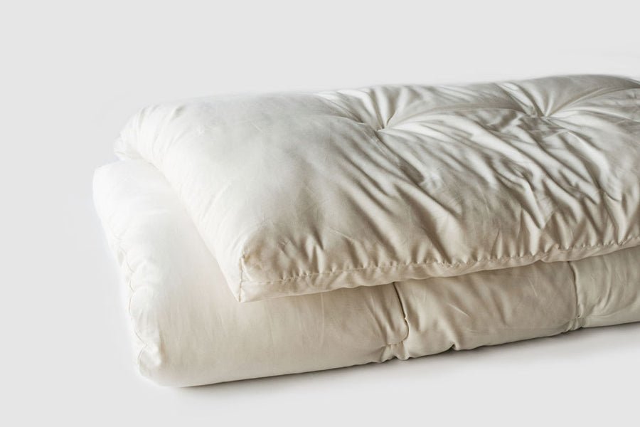 Holy Lamb Organics Certified Organic Quilted Wool Mattress Topper, GOTS certified organic wool and organic cotton, handmade in USA