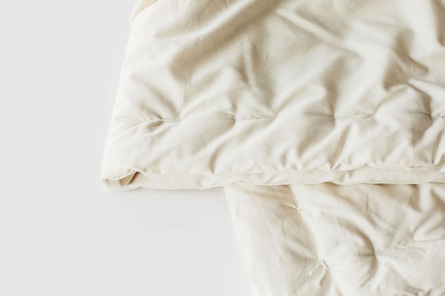 Holy Lamb Organics Certified Organic Wool Comforter, GOTS certified organic wool fill and organic cotton sateen shell, handmade in USA