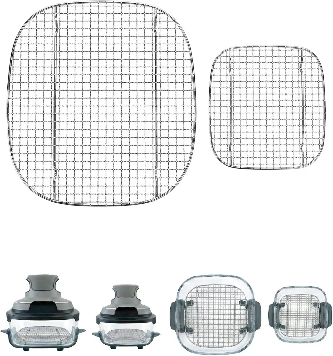 LANEJOY stainless steel crisper rack for Ninja Crispi FN101 304 food-grade mesh non-toxic replacement tray