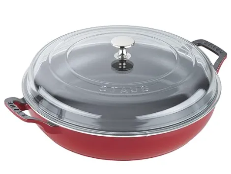 Staub 3.5-quart enameled cast iron braiser with self-basting lid