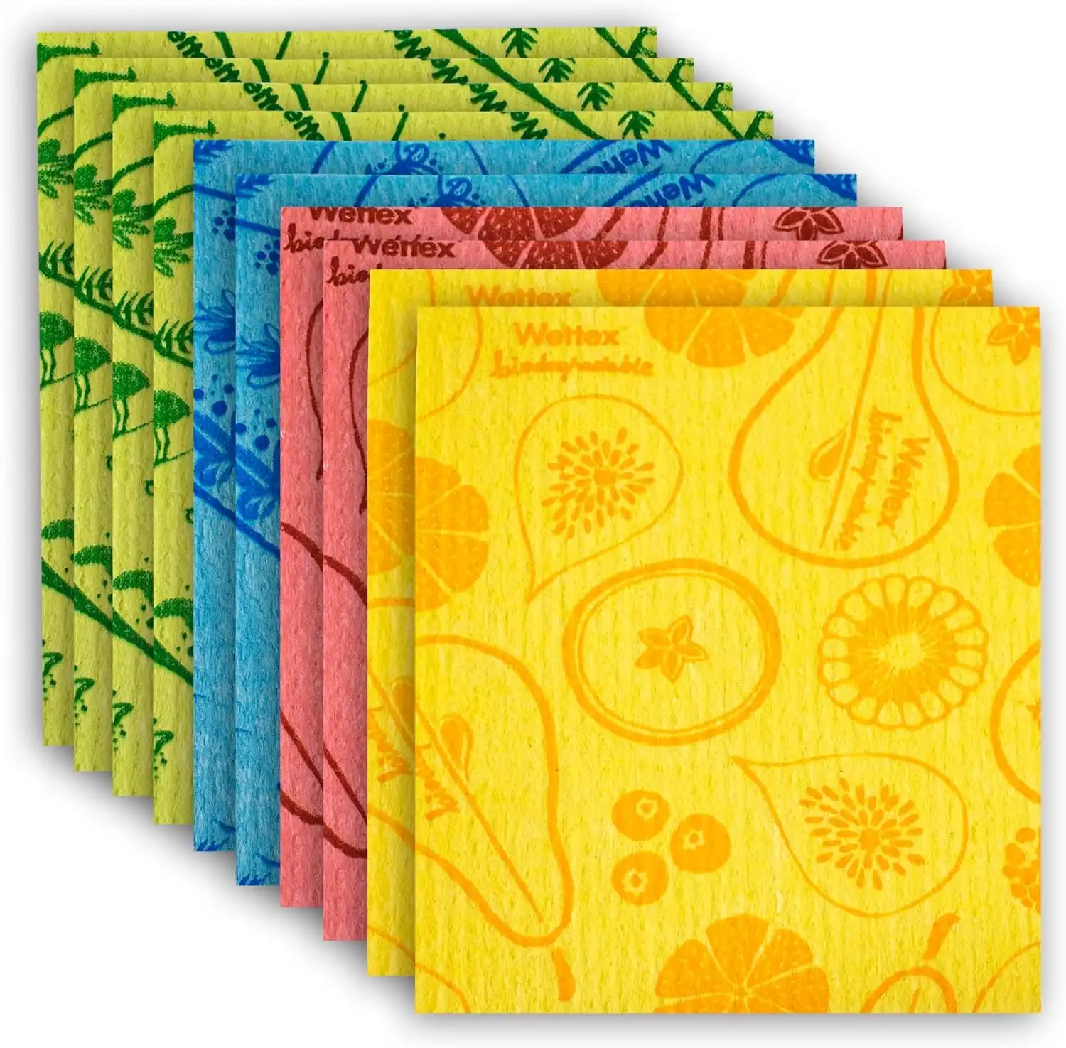 Wettex Original Swedish dishcloth 10-pack, cellulose cotton superabsorbent reusable paper towel alternative