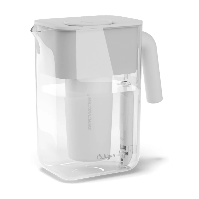 Culligan with ZeroWater Technology 12-cup water filter pitcher, IAPMO certified to reduce lead, total PFAS, mercury, fluoride and chlorine