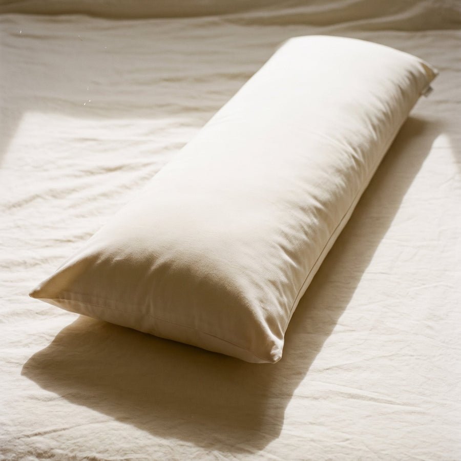 Circadian Body Pillow in organic cotton, an adjustable natural fill body pillow for side sleepers and pregnancy