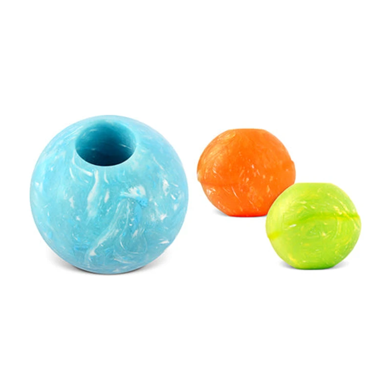 P.L.A.Y. ZoomieRex IncrediBall floating treat-stuffable dog ball, made in USA, BPA and phthalate free